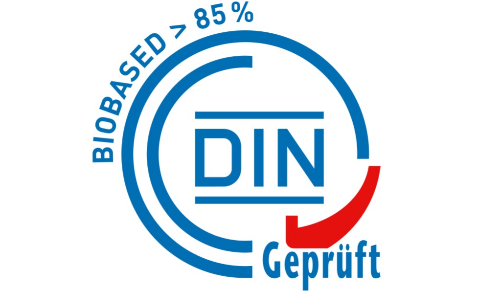 DIN-Geprüft biobased greater than 85 percent certification mark
